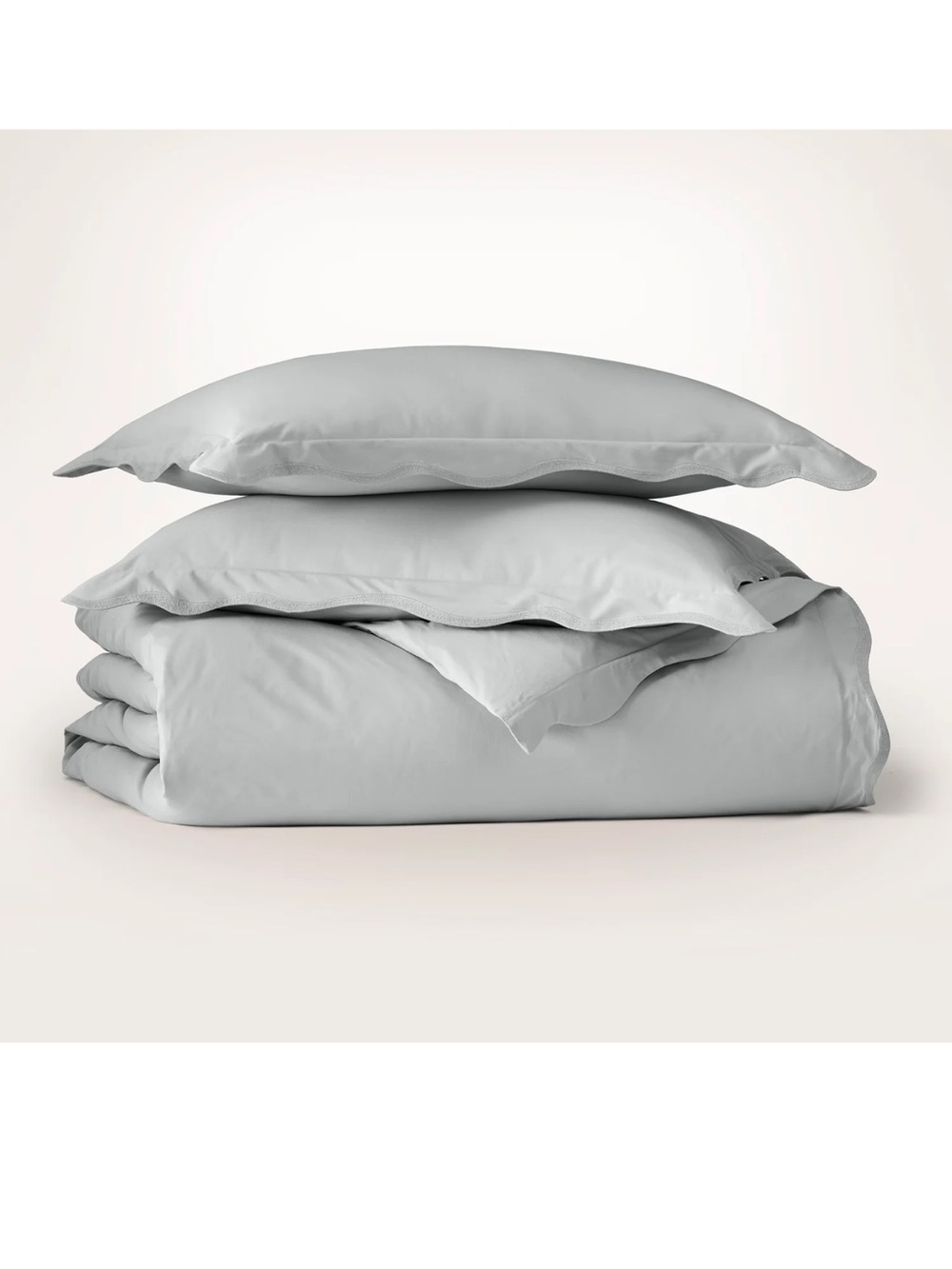Boll & Branch Signature Embellished Duvet Set - Shore/Shore Curved Edge King